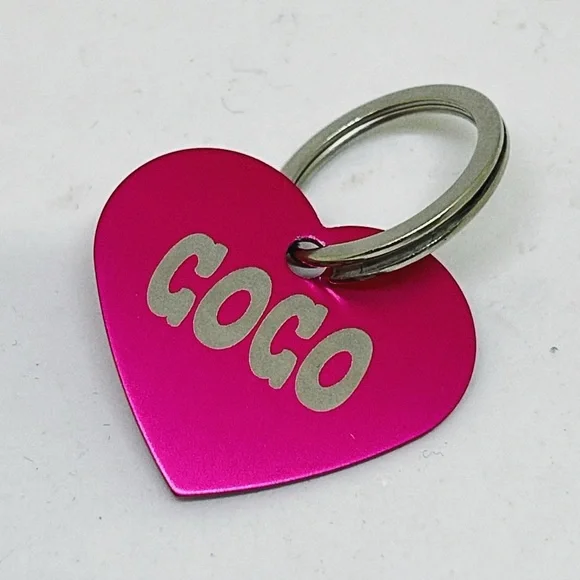 Hot Pink Personalized Pet Tag 1 Side - Picture 1 of 2